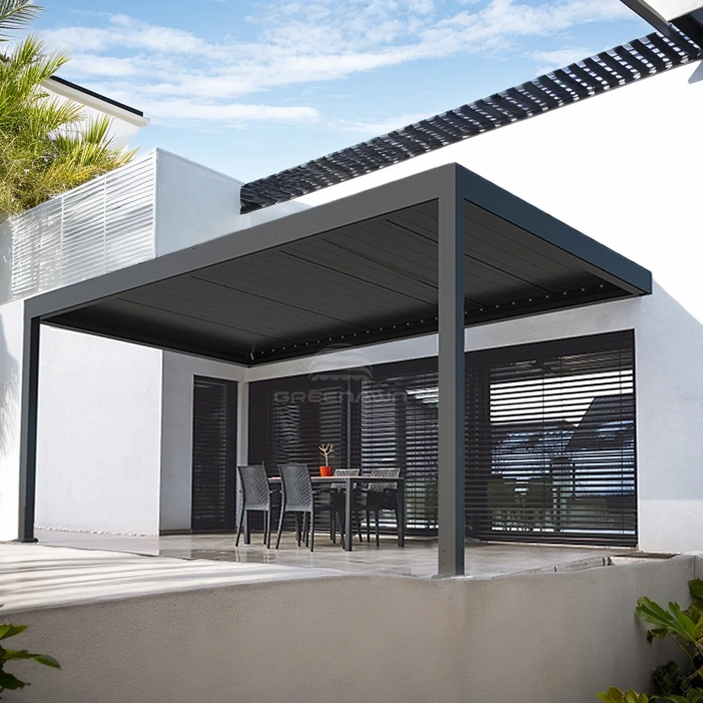 

3x3 3x4 4x4 3x6 4x6m Modern Outdoor Aluminum Louvre Roof Pergola Pergole Pergula Made in China with Gutter System