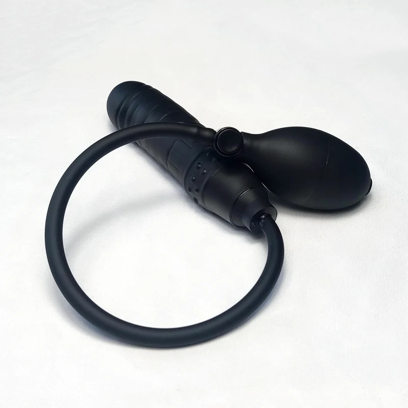Opblaasbare dildo met een diameter van 14 cm, anaalplug met 5 kralen, ingebouwde siliconen kolom, enorme anaalplug, anaal dilatator, anaal seksspeeltje._voghion.com