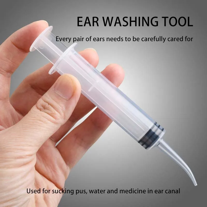 Ear Cleaner Washer Syringer Elbow Rubber Tube, Ear Cleaning Tool, Remoção de cera, Cuidados de saúde, 12ml