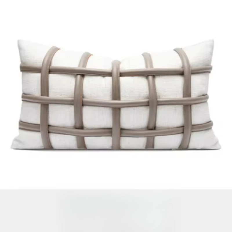 

Lightweight Luxury Modern Sofa Bedroom Living Room White Coffee Leather Decorative Pillowcase Decorative Cushion Cover
