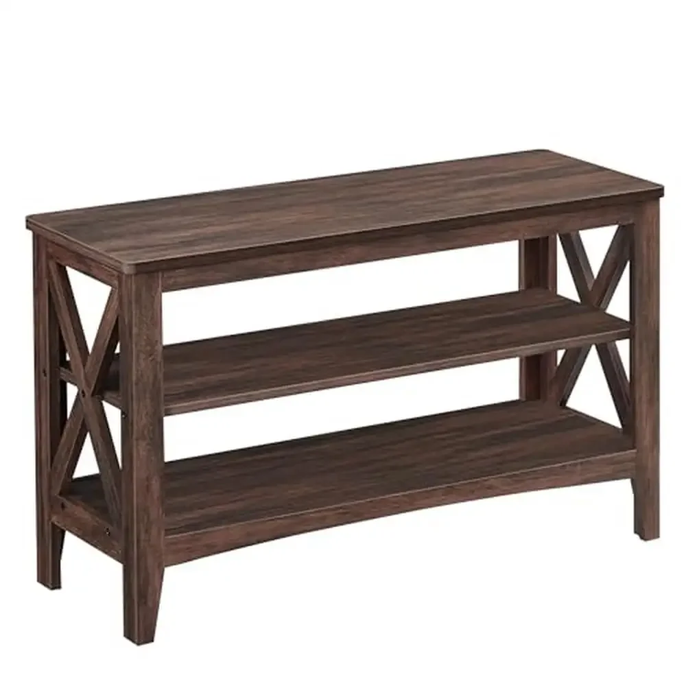 

Farmhouse 2-Tier Shoe Rack Bench 11.8 x 31.5 x 18.9 Inches Maroon Brown Heavy Duty 300 lb Capacity Ergonomic Comfort Entryway