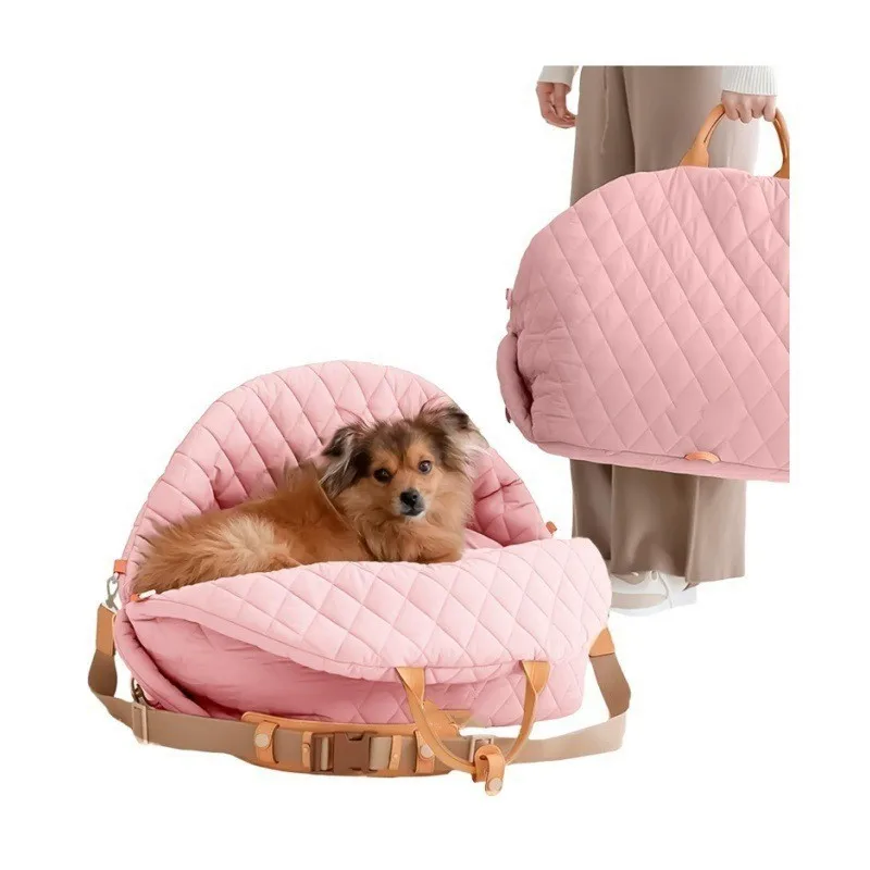

Luxury Waterproof Pet Car Seat Bed for Small Dogs Cats Portable Travel Carrier Dog Booster Seat Soft Cozy Dog Car Bed