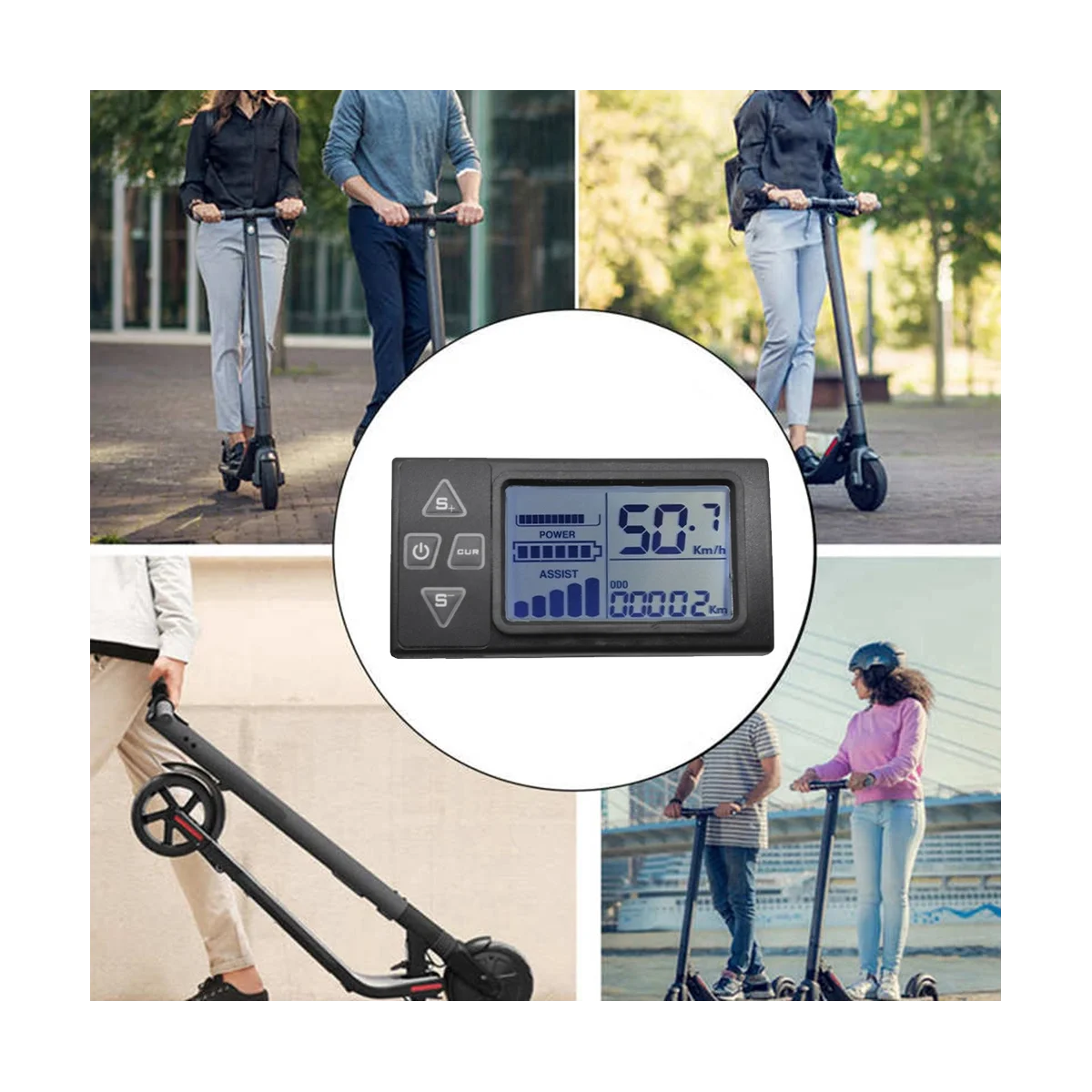 24V/36V/48V S861 LCD Ebike Display Dashboard for Electric Bike BLDC Controller Control Panel(5PIN)