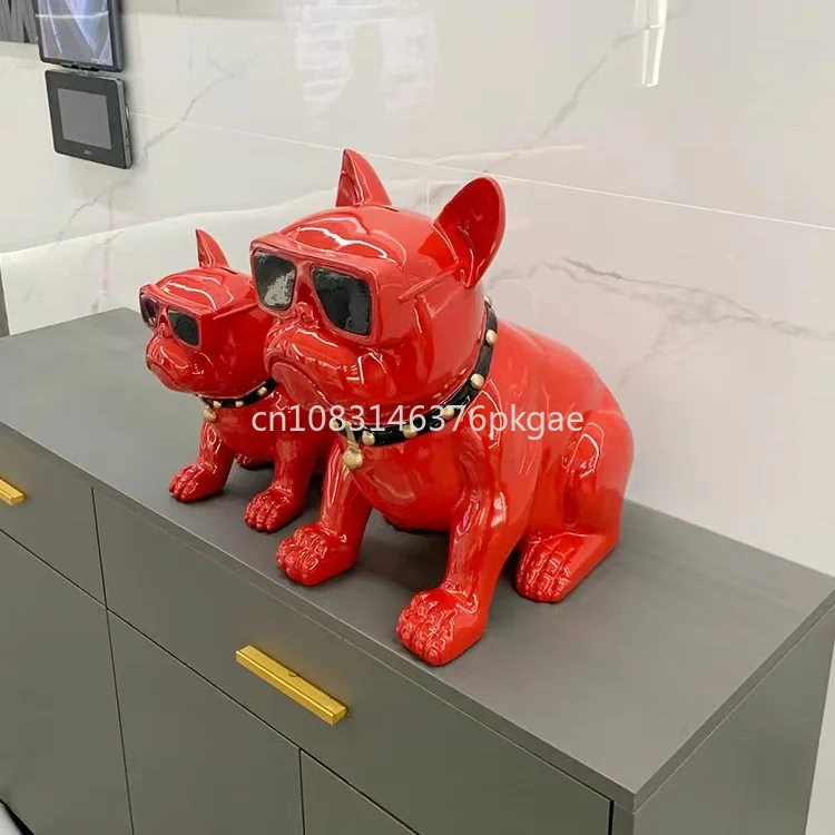 Creative Living Room Dog Piggy Bank Decoration Living Room Decoration Method Dog Fighting Simple TV Cabinet Decoration Furniture