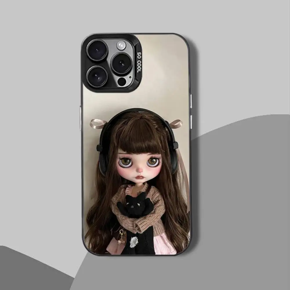 Capa de telefone fofa d-doll B-Blythe-es para iPhone 15,17,12,14,13,16,11, Mini, Max, Air, Plus, Pro, E Matte Protect Cover preta