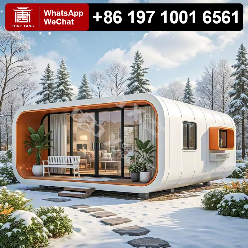 

Pod Custom Build Modern Budget Cottage Steel Apple Capsule Home Mobile Tiny Home Cabin Modular Sustainable Garden Precast Chalet