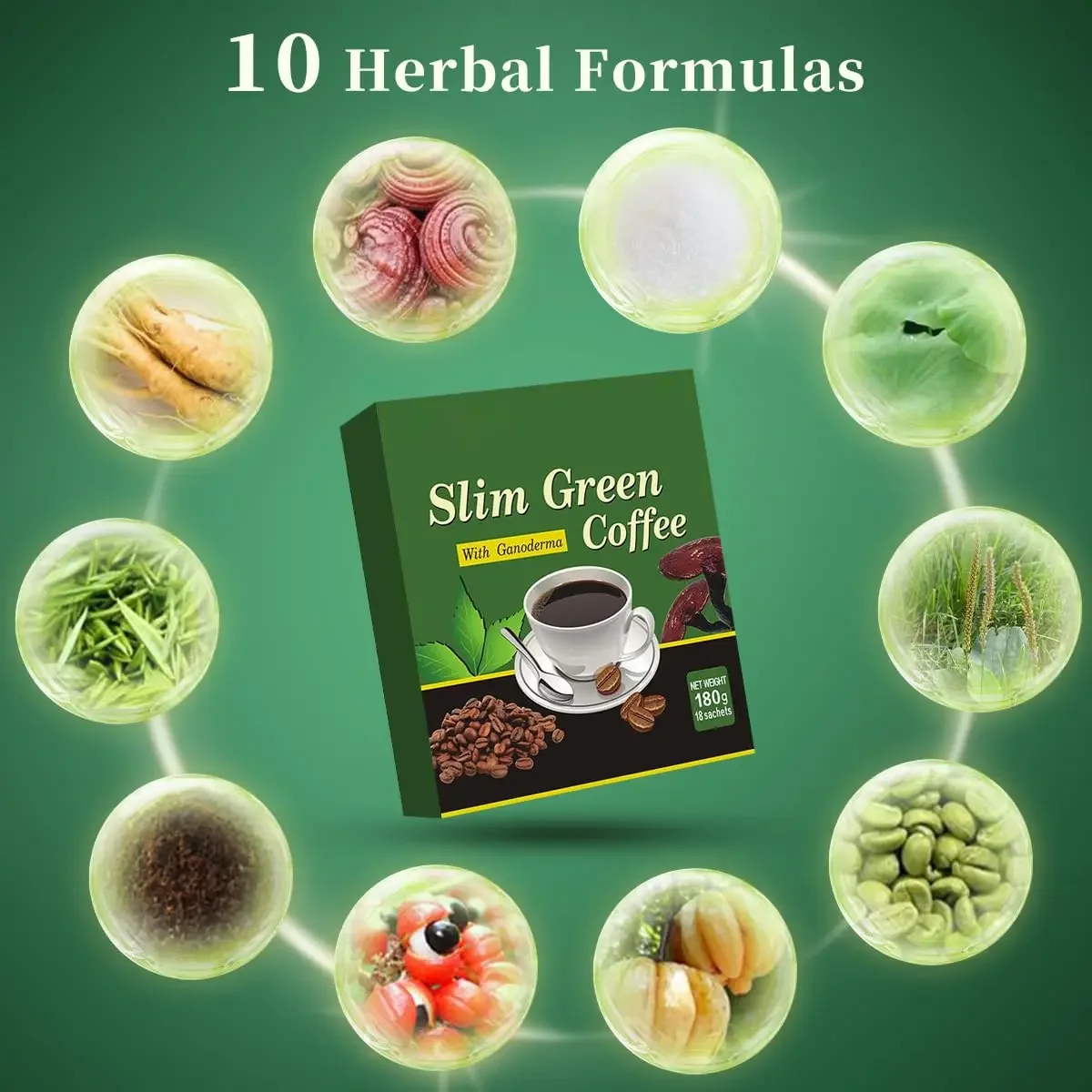 2 Boxs 100% Natural Herbal Premium Green Coffee  Bean Extract Powder Super Safe Weight Loss Fast Slim Products 18 Pcs/Box