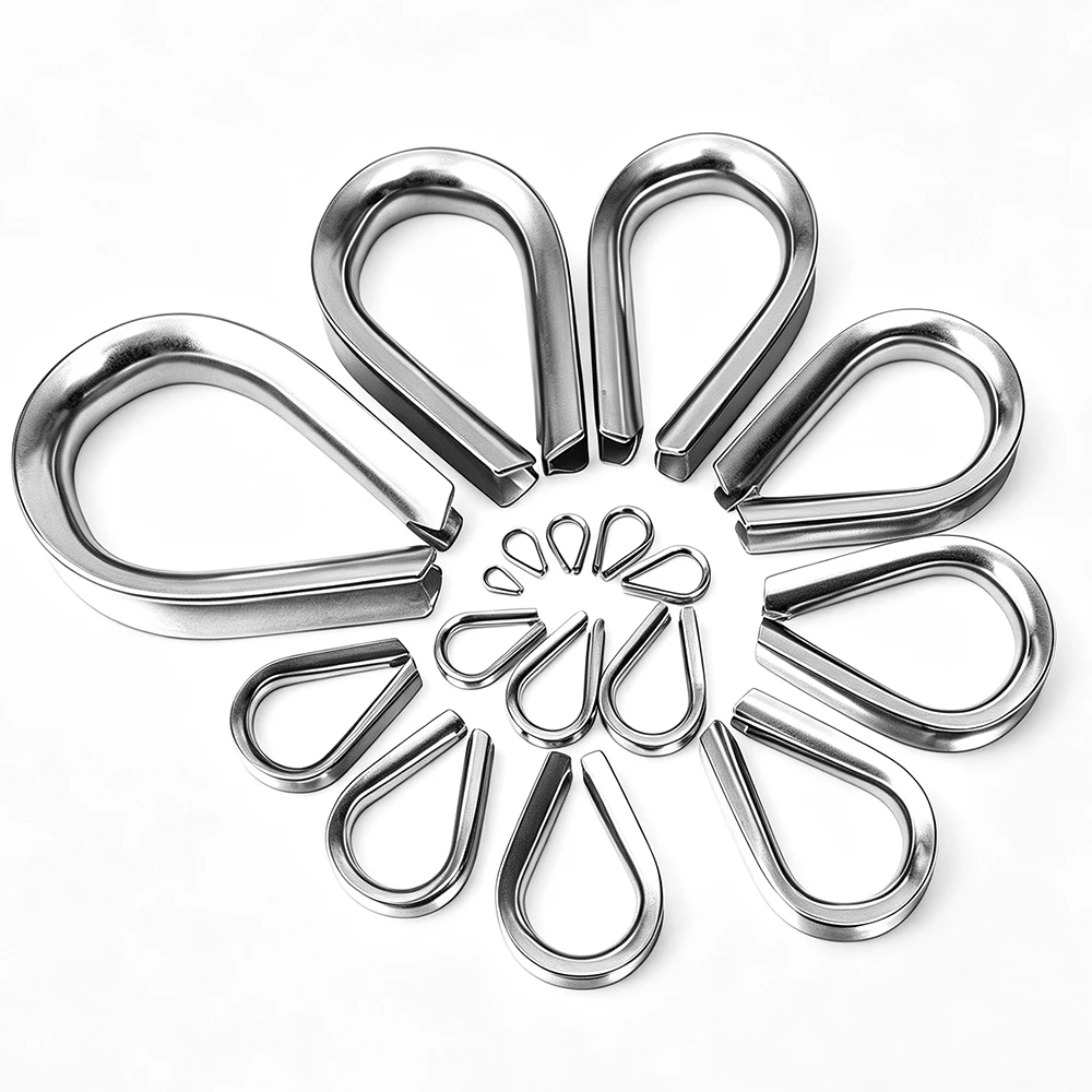 M2-M10 Chicken Heart Ring Steel Wire Rope Clamp Protection Fixing Accessories Cable Steel Wire Rope Sleeve Fixing Parts