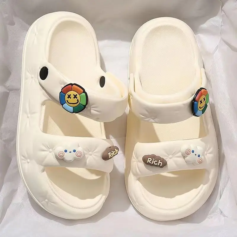 Summer Women Sandals Cartoon Design Non-slip Soft Sole Slides Lithe Seabeach Women Casual Slippers Ladies' Home Flip Flops New