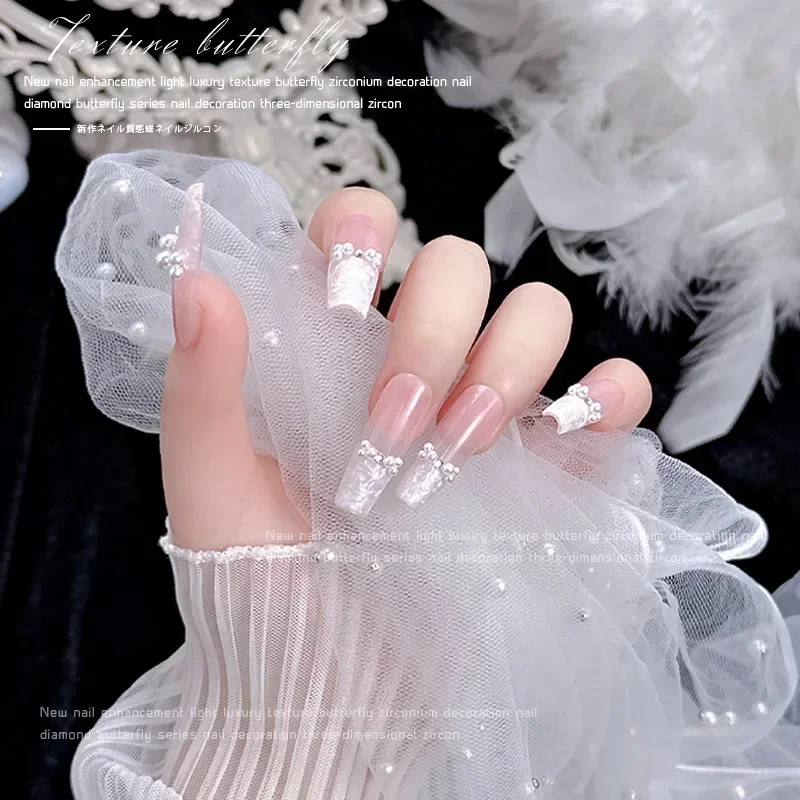 High Gloss Pearls Nail Art Jewelry Decorations Pure White Beige Mini Big Small Size No Hole DIY Manicure Accessories Wholesale