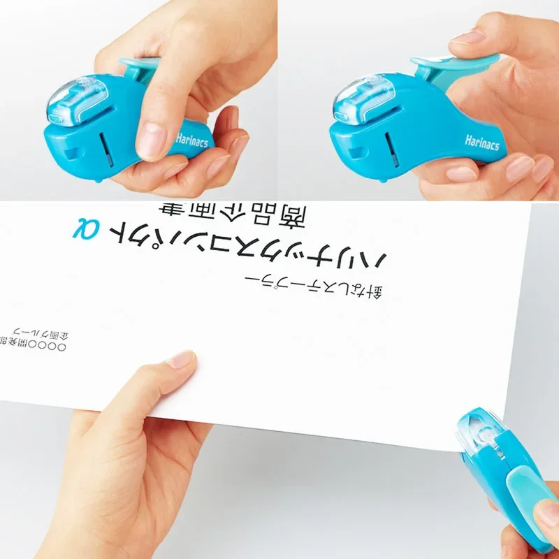Japan Kokuyo Harinacs New Mini Staple-Less Stapler Safe Labor-saving Student and Office Creative Stationery