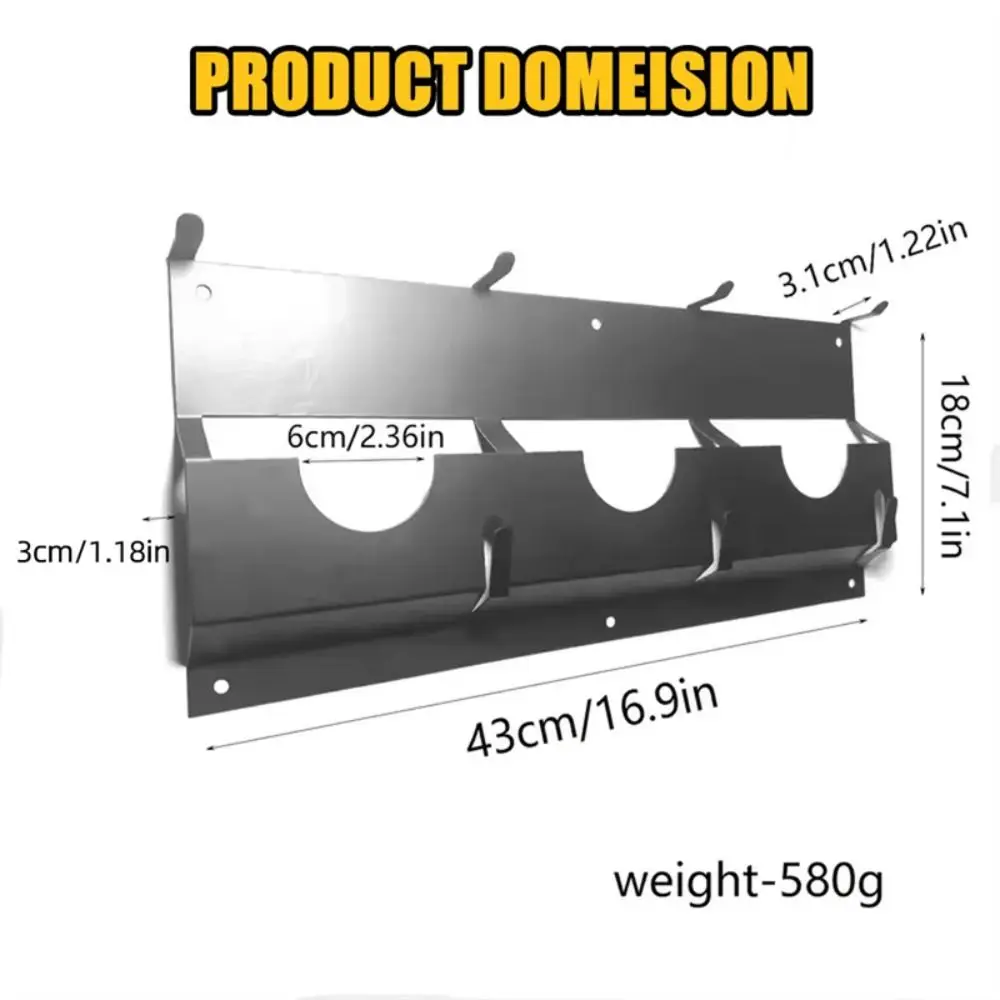 Large Capacity Hand Tool Organizer Rust Proof Sturdy Tool Storage Rack Small Tool Storage Wall Mounted Metal Storage Rack