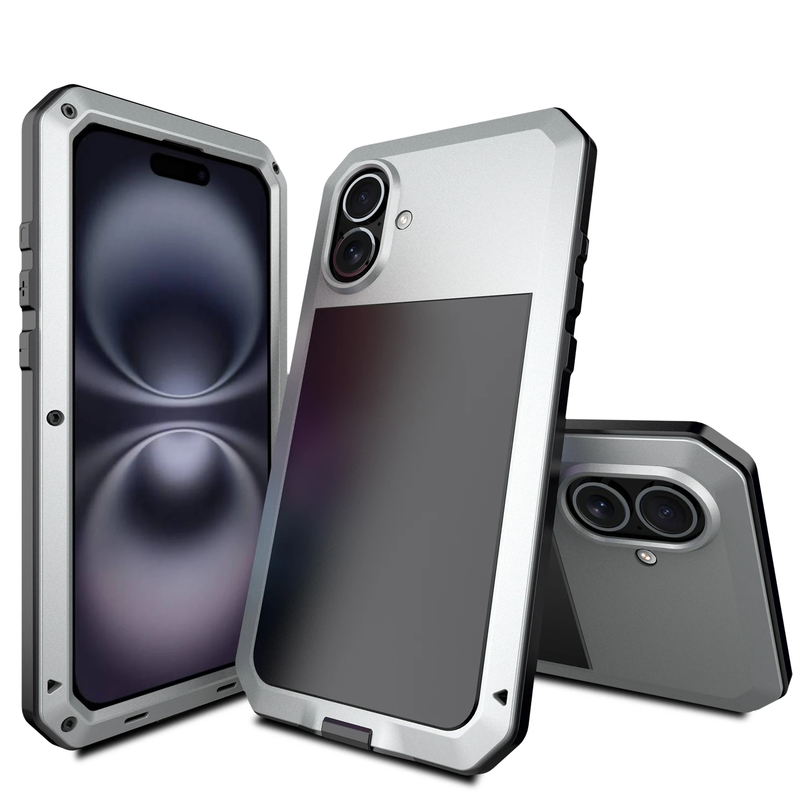 Metall-Rüstung, passend für iPhone 17 Pro Max, 16, 15, 14, 13, 12, 11, XS Max, XR, 6/7/8 – Schutzhülle, All-Inclusive-Dreifachschutz-Gehäuse – Detail 13