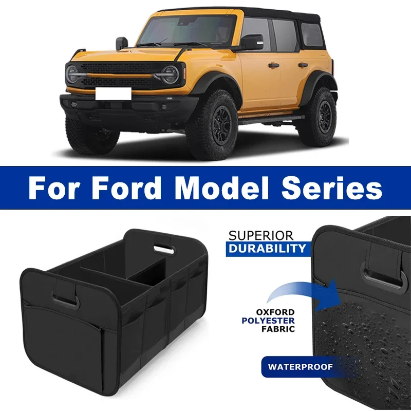 

Foldable Car Organizer Portable Storage Box With Side Net for Ford Focus Fiesta Mustang Escape Explorer Edge F150 Ranger