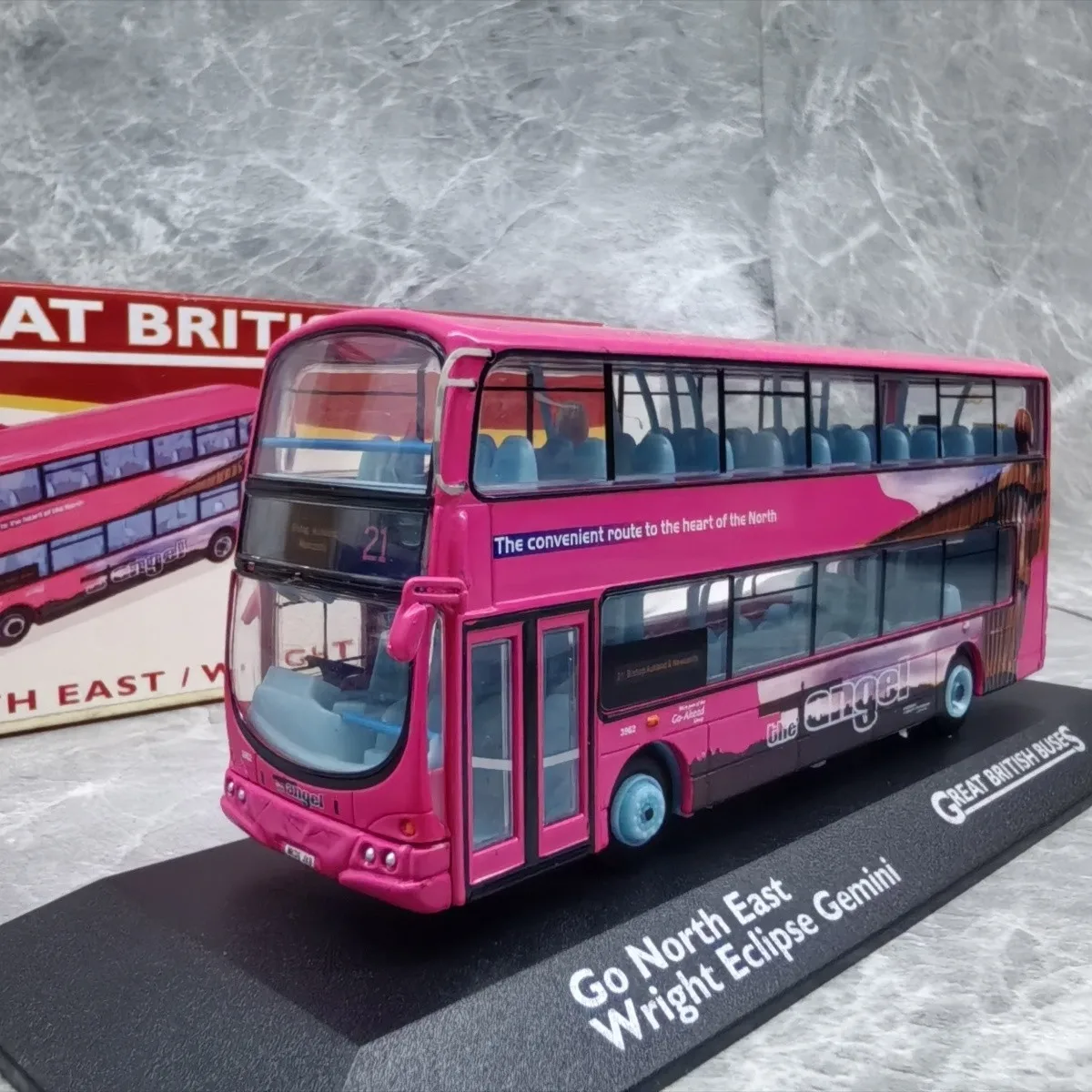 Atlas 1:76 Double-decker Bus Route 21 Sightseeing Bus Alloy Static Model