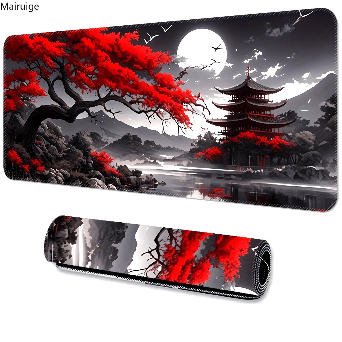 

Red and black art landscapes large Mouse Pad anti-slip Durable Desk Mat offices accessories keyboard mouse mat tapis de bureau