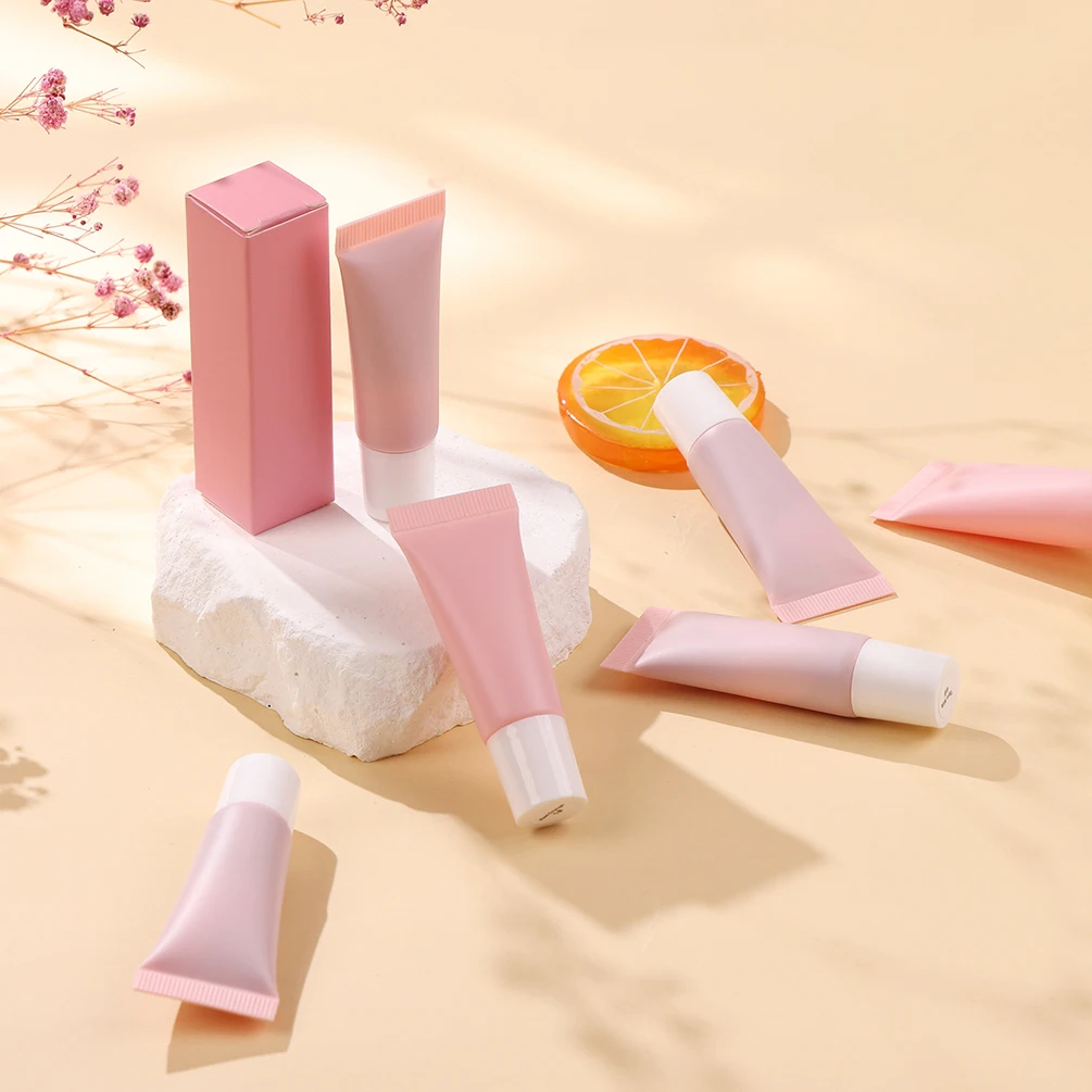 5ml Private Label 6-color Lip Oil Custom Logo Camellia  Fruit Lip Balm Repair Moisturizing Anti-aging Polypeptide Gloss Makeup