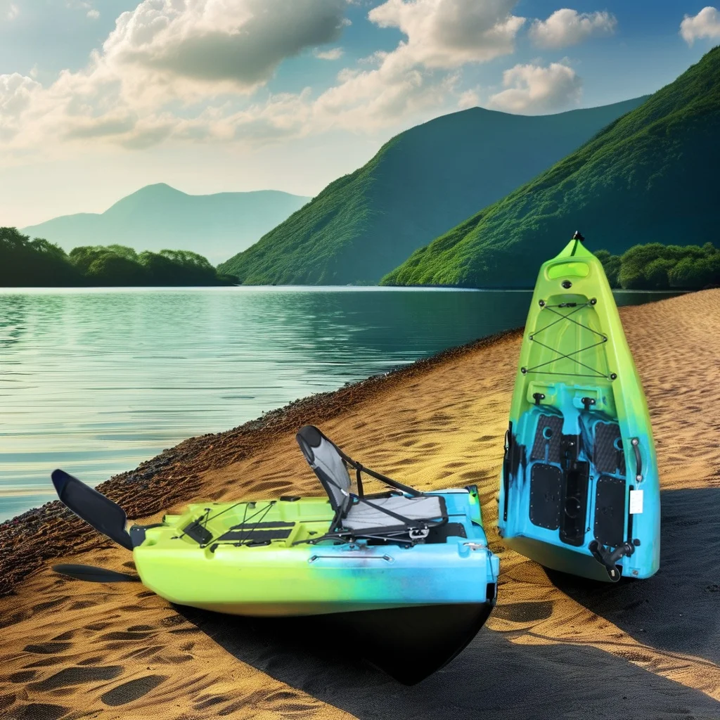 Kayak de Pedales de 9 Pies para 1 Persona, Kayak Modular para Pesca en el Océano, Kayak Marino de HDPE con Casco de LLDPE, Material Plástico para Ríos