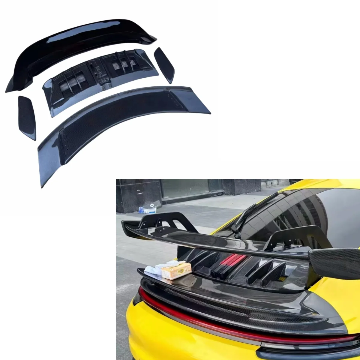 

Suitable for Porsche 992 Modified GT3 Vertical Light Dry Carbon Fiber Rear Spoiler