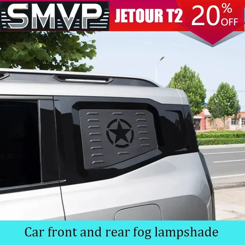 

Для Jetour Traveler T2 2023 + заднее окно автомобиля, боковая сетка для меха, треугольное окно, черный воин, металлическая наклейка, внешние аксессуары
