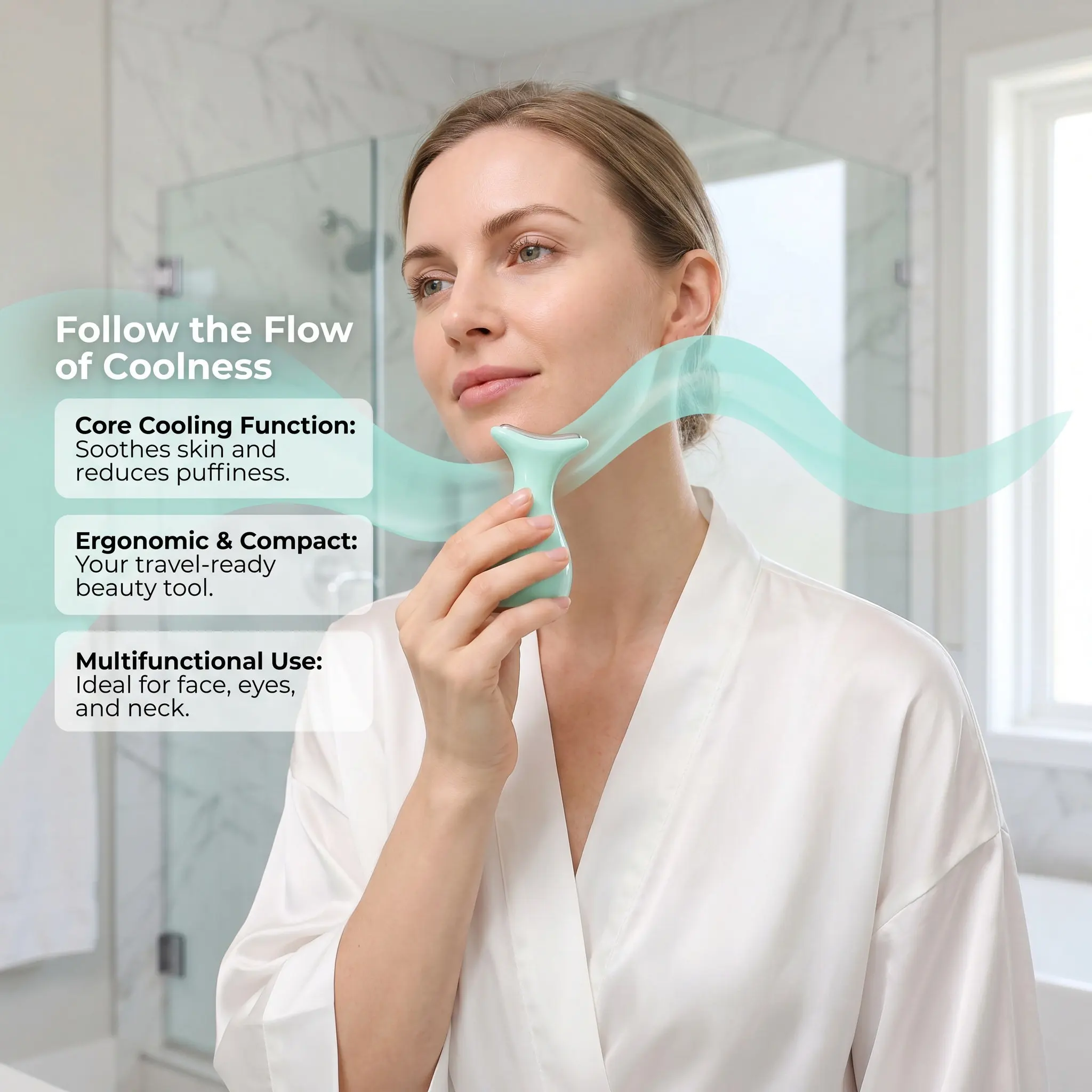 Globe For Women Face Eye Manual Massager Skincare Tool Cooling Reduces Inflammation Portable Beauty Roller Facial Massage Tool