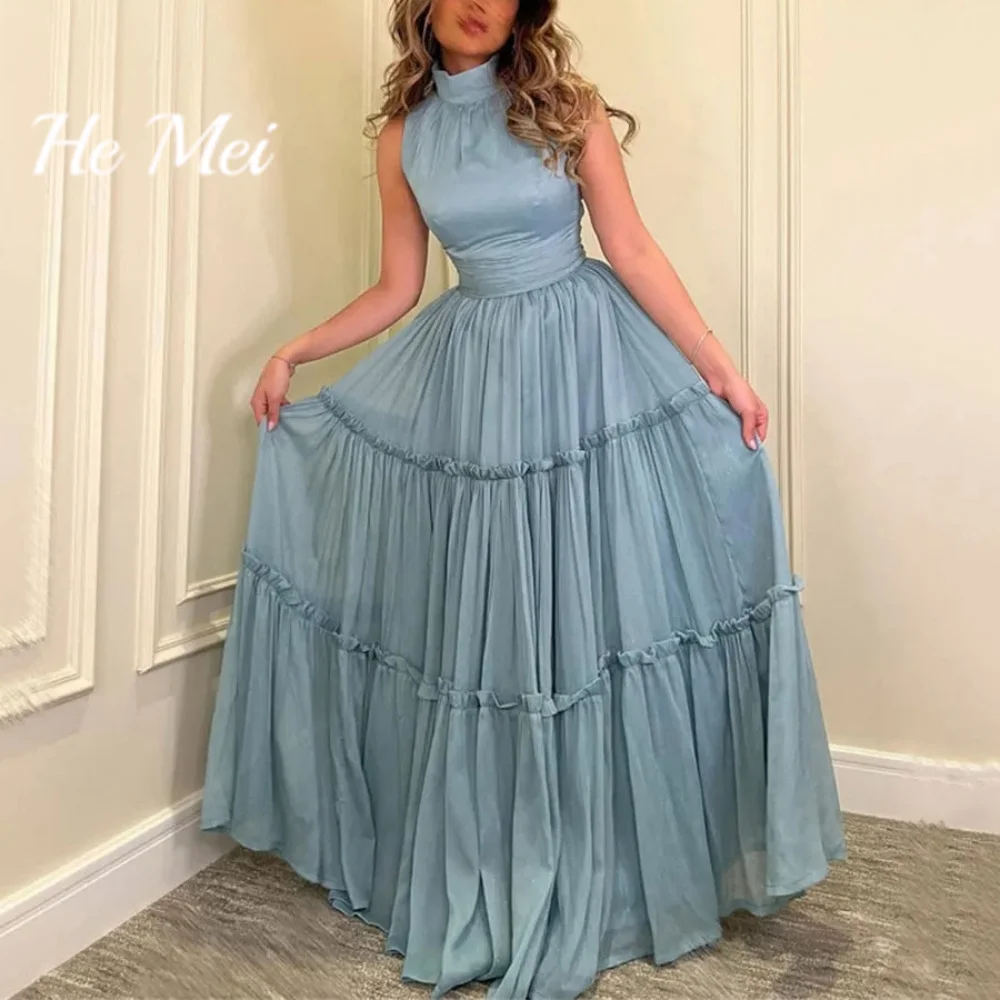 Elegantes Ballkleid für Frauen einfaches Halfter ärmellose formelle Abendkleider eine Linie boden lange Party kleider فساتين الس카رة