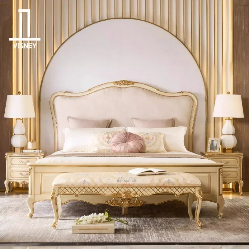 Bedroom King Size Bed Double Luxury Modern Floor Design Wooden Space Saving Bed Soft Comfortable Cama Solteiro Unique Furniture