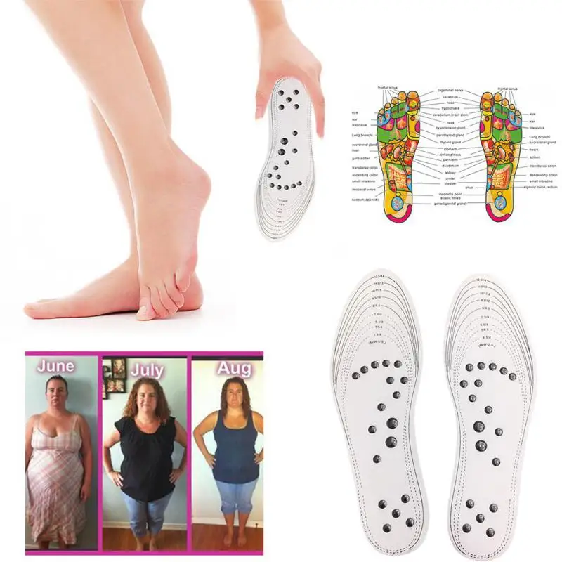 Acupressure Slimming Insoles Foot Massager Magnetic Therapy Weight Loss Massage Insole XR-Hot