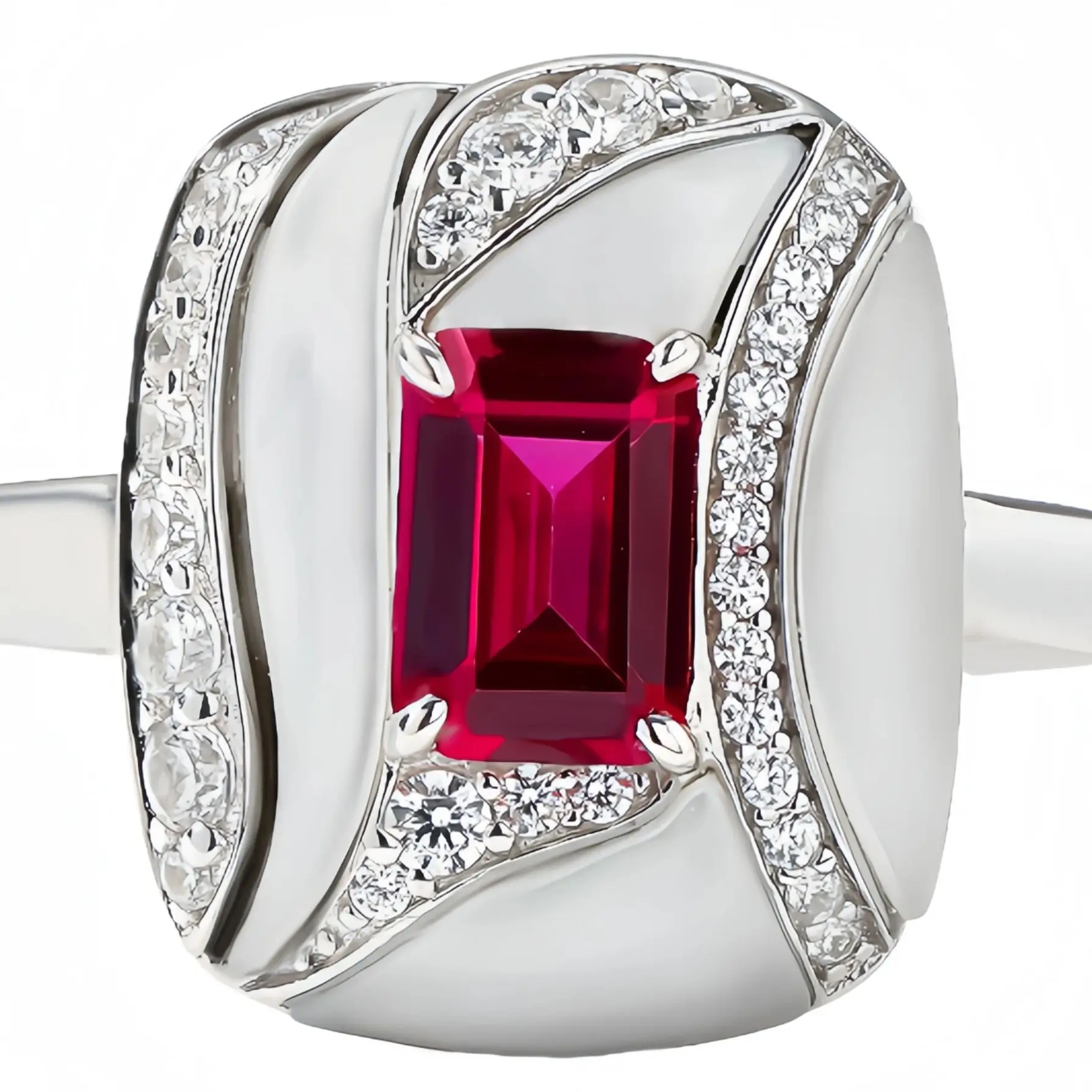 WINKIN WINSIN ماركة MST جودة عالية 925 فضة مربع شل حلقة مختبر نمت عالية الكربون خواتم الماس غرامة مجوهرات