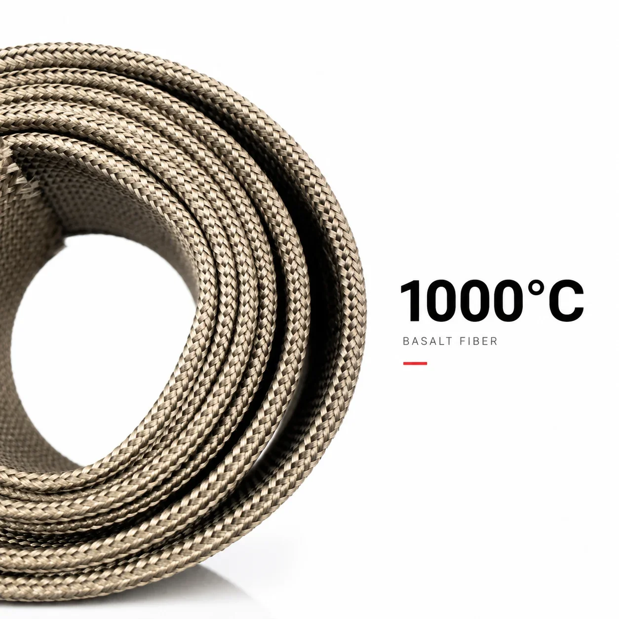 1000 Degree Basalt Fiber Braided Pipe, ID1-20mm Cable Insulation Protection Pipe Corrosion Resistance and Aging Resistance.