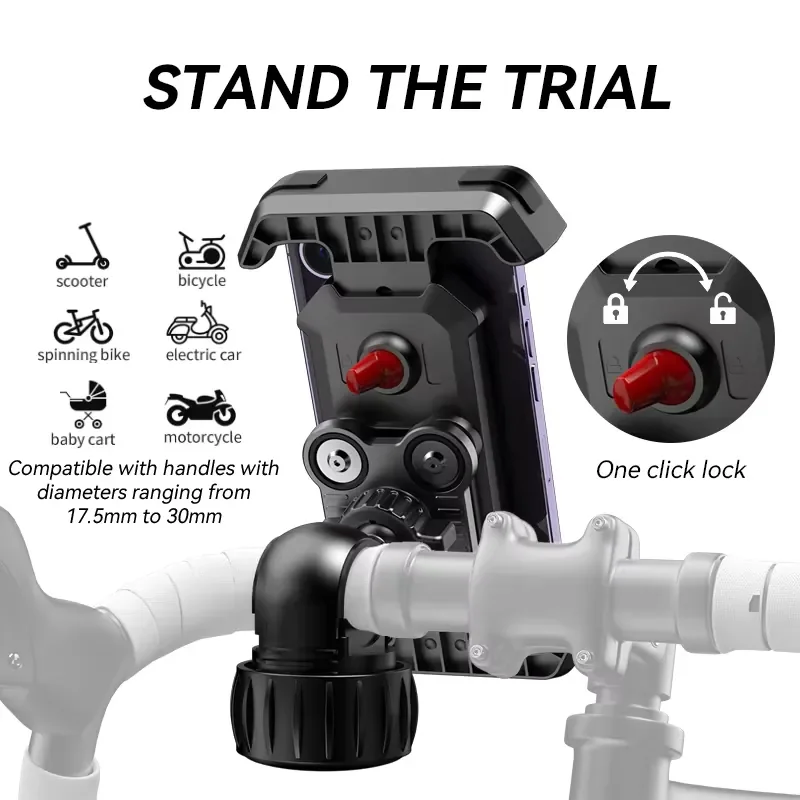 Bike Phone Mount Motorcycle Cell Phone Holder Smartphone Stand Soporte Para Celular Support Téléphone 360 Rotary