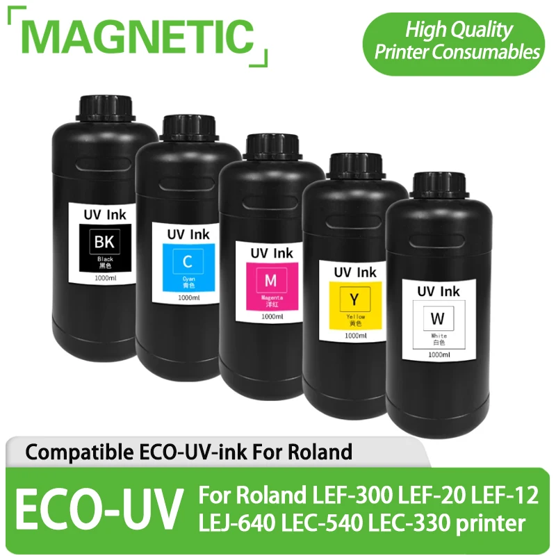 1000ML ECO-UV Ink For Roland LEF-300 LEF-20 LEF-12 LEJ-640 LEC-540 LEC-330 printer