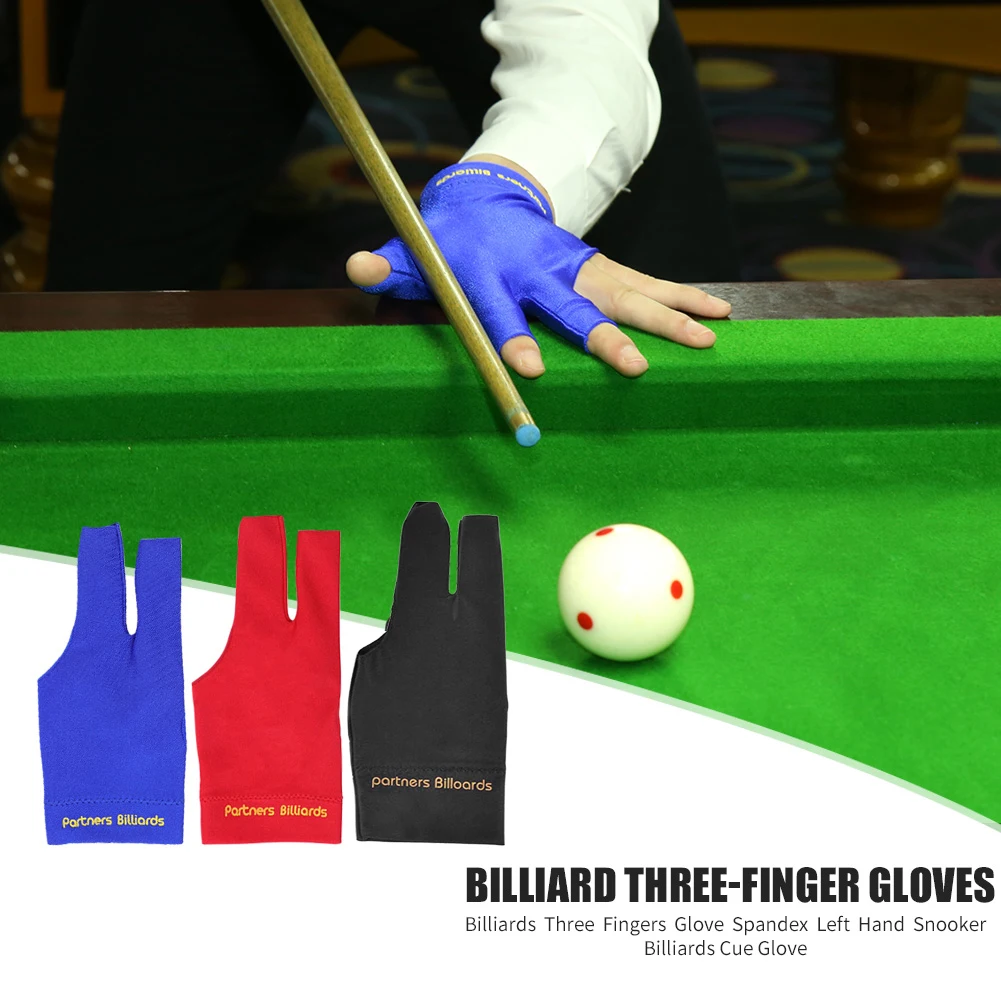 

Snooker Billiards Gloves Three Fingers Men Women Gloves Spandex Snooker Billiards Mittens Non-Slip One Size Billiard Accessories