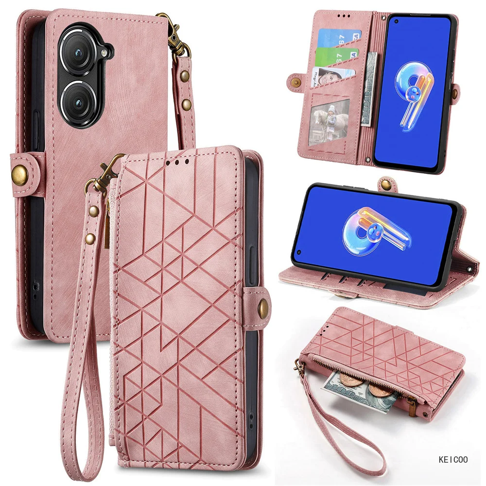 Magnetic Buckle Phone Case for Asus Zenfone 9 10 ROG Phone6 7 Pro Phone Shell Scratch Proof Multi-Card Slot  Phone Cover