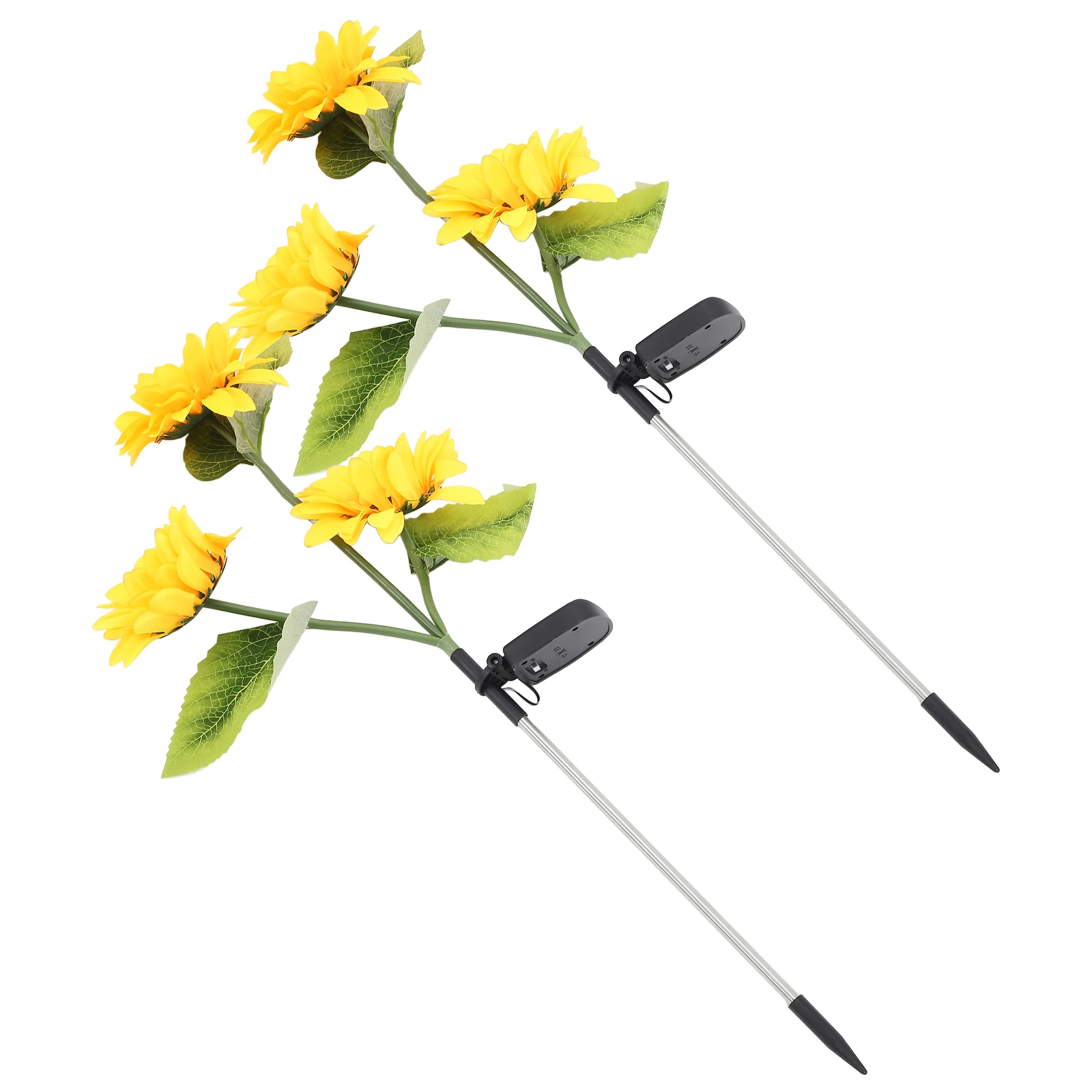 

2Pcs Sunflower Solar Lamp Outdoor Garden Lawn Decoration Warm Light Night Lighting Landscape LED Lights