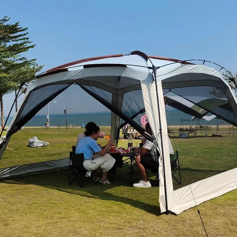 Imagem -02 - Anti-mosquito Net para Camping Sunscreen Mesh Tent Toldo Pérgola Portable Canopy Camping Acessórios