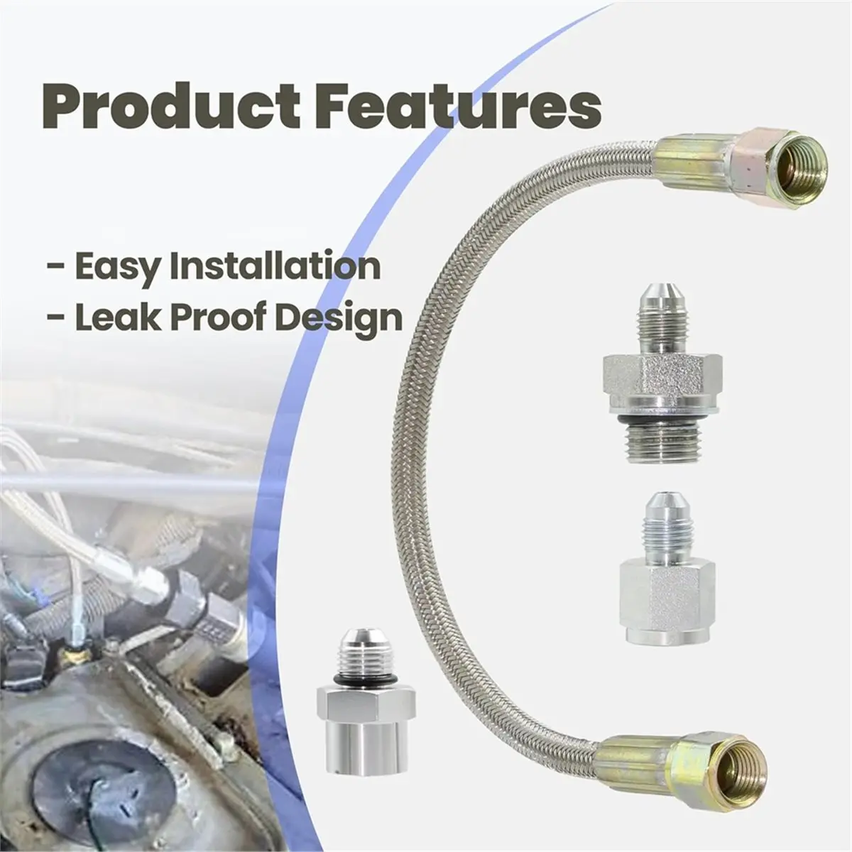 Oil Pressure Sensor Relocation Adapter Hose Kit Fit for C5 C6 Series LSX 5.3L 6.0L 6.2L