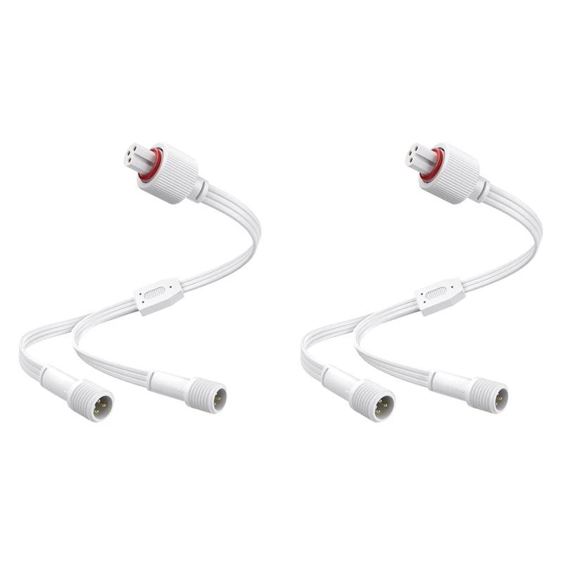 Y42A-2X Y-Connector Splitter For Govee Permanent Outdoor Lights,Waterproof Extension Cord For 3Pin And Y-Shaped Cord