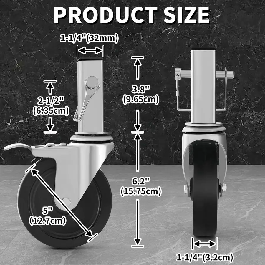 

Набор из 4 леса из 4 дюймов, леса для пекаря с двойными фиксирующими тормозами, 11 4 квадратных трубных леса, роликовые леса