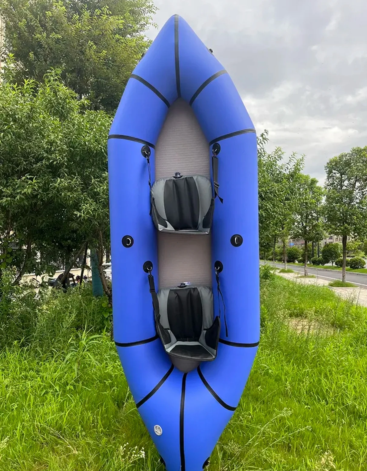 Cheap Colorful Pvc & Tpu Inflatable 2 Person 300cm Kayak with Drop Stitch Mat  Boat Kayaks Sport Fishing