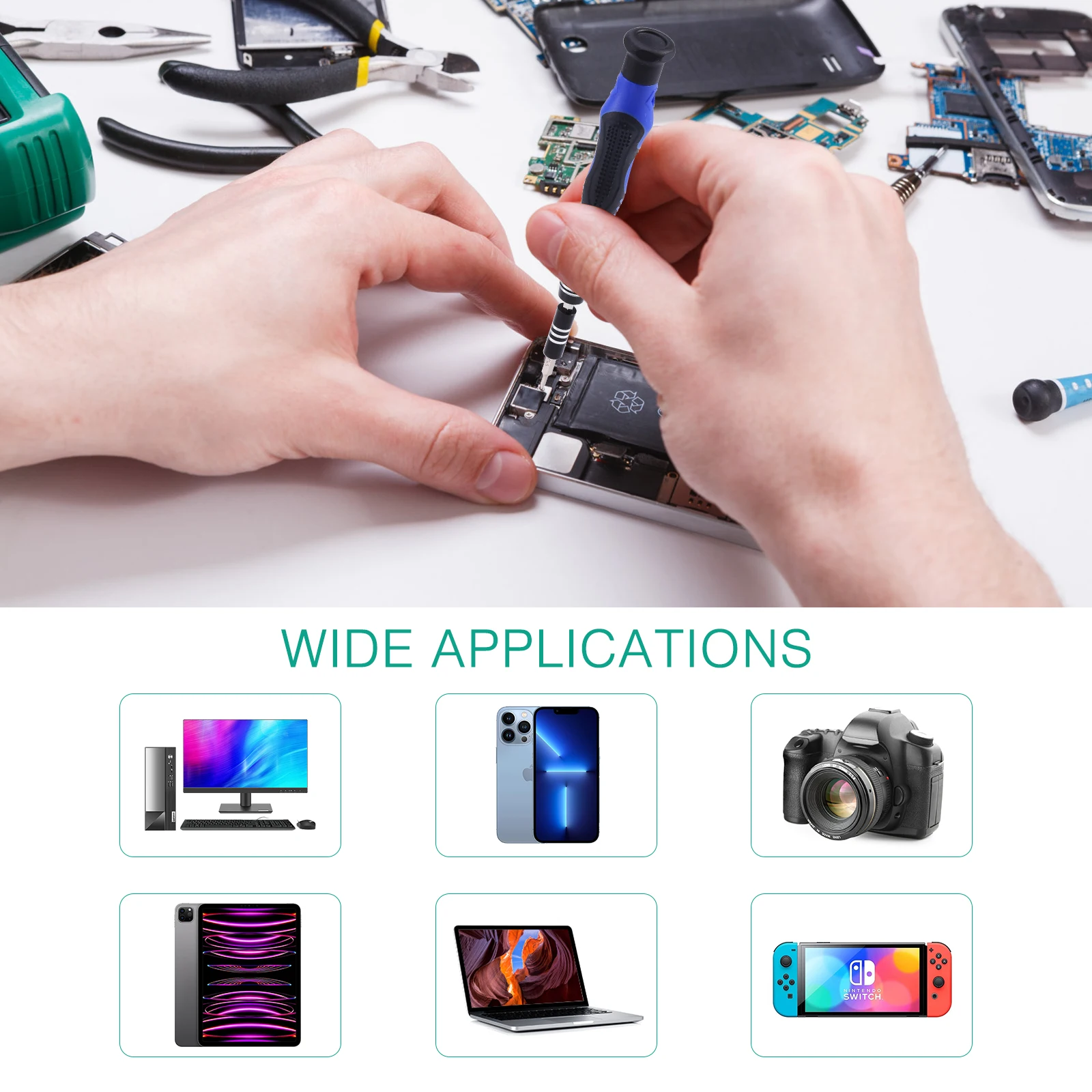 Imagem -05 - Oria Conjunto de Chave de Fenda de Precisão 60-em1 Kit de Chave de Fenda Magnética para Telefones Console de Jogos Tablet pc Ferramenta de Reparo Eletrônico