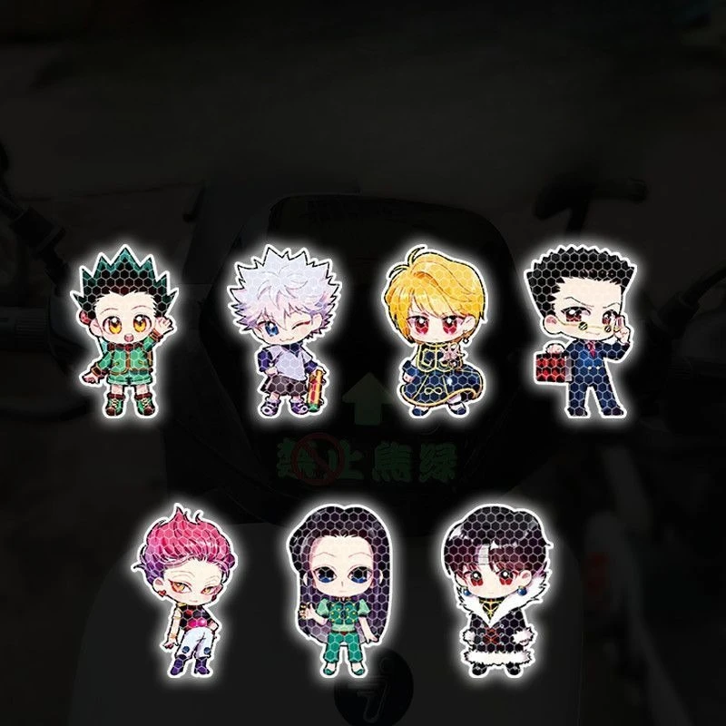 Anime Full-Time Hunter Strong Reflective Warning Car Sticker Electric Vehicle Scratch-Proof Motorcycle Helmet Decorative Sticker view 2