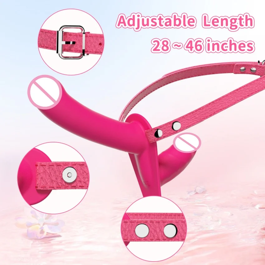 Double Penis Vibrator Dual Ended Strap on Elastic Harness Belt Strap On Dildo Adult Sex Toys for Woman Couples Anal Soft Dildos view 3