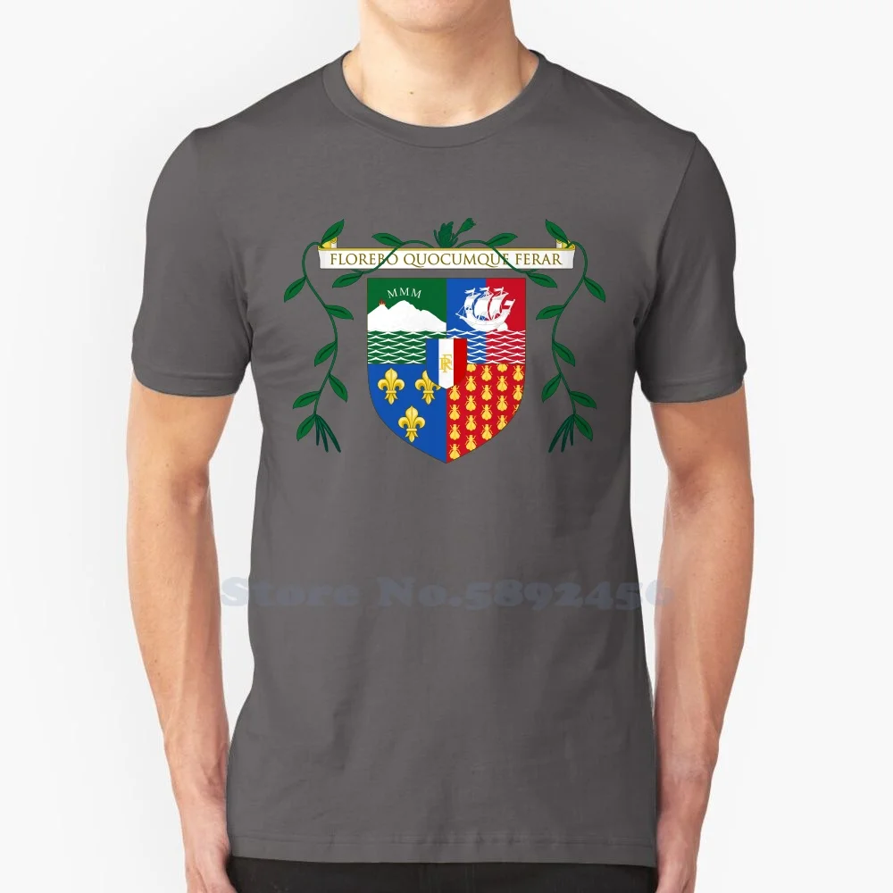 Coat Of Arms Of Reunion Brand Logo High-Quality T Shirts Fashion 100% Cotton T Shirt New Graphic Tee