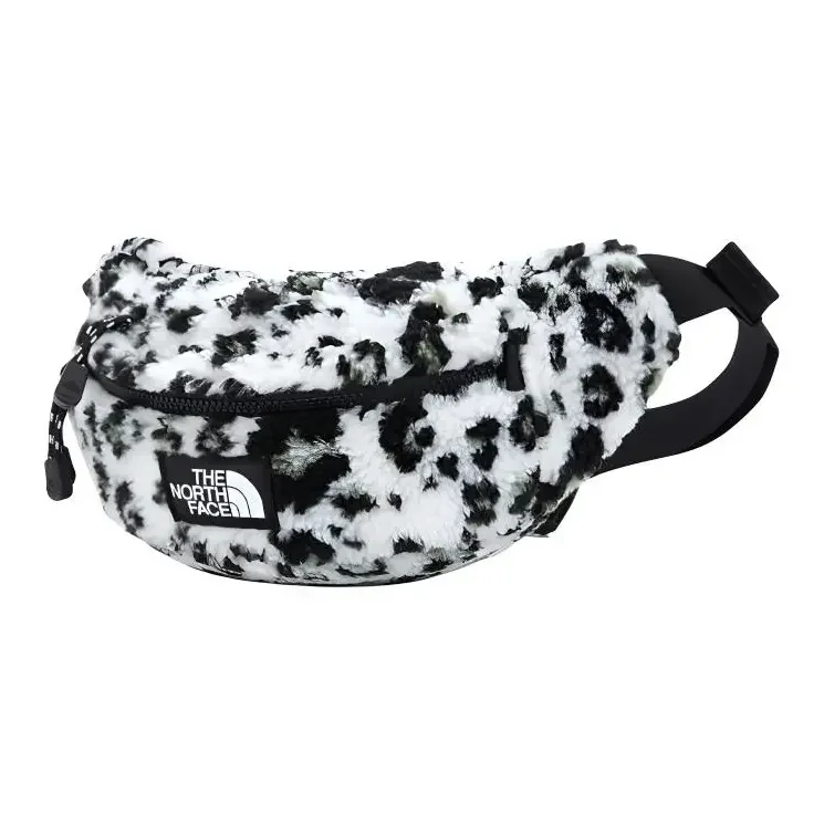 THE NORTH FACE 4.9L Fashion & Trend Logo Leopard Print Plush Shoulder Pocket Outdoor Bag Polyester Black White Unisex NN2PM51M