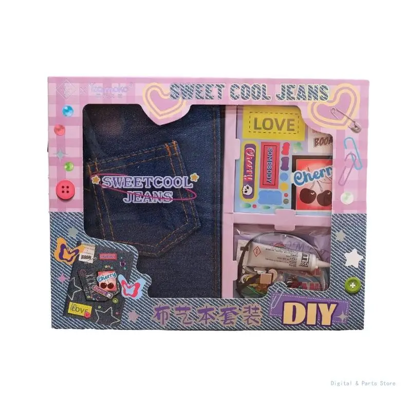 M17F Denims Fabric Journal Set Design with DIY Materials Denims Cover