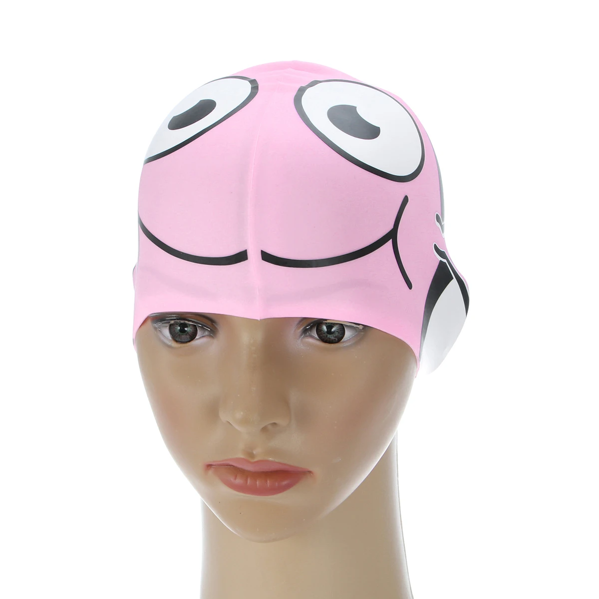 

Silicone Swimming Cap Pink Cartoon Fish Design Lightweight Flexible Easy Swim for 3-11 Years Swimming