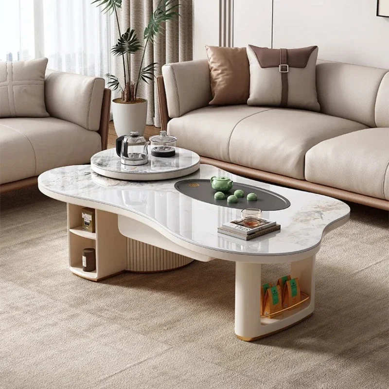 

JJ New rock slab coffee table, simple and modern, living room home cloud coffee table, integrated desk