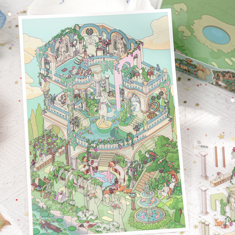 

Наклейки JIAMEI Plus Size Kawaii 3D в европейском стиле для создания миниатюрных сцен, DIY, ручная работа, для скрапбукинга, ландшафтные наклейки