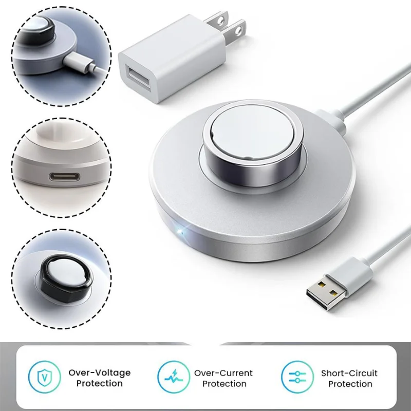 Magnetic Smart Ring Charging Cradle USB Cable Powered Desktop Charger Dock Portable Replacement Charger Base for Smart Rings